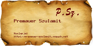 Premauer Szulamit névjegykártya